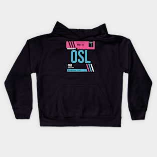 Oslo (OSL) Airport Code Baggage Tag Kids Hoodie